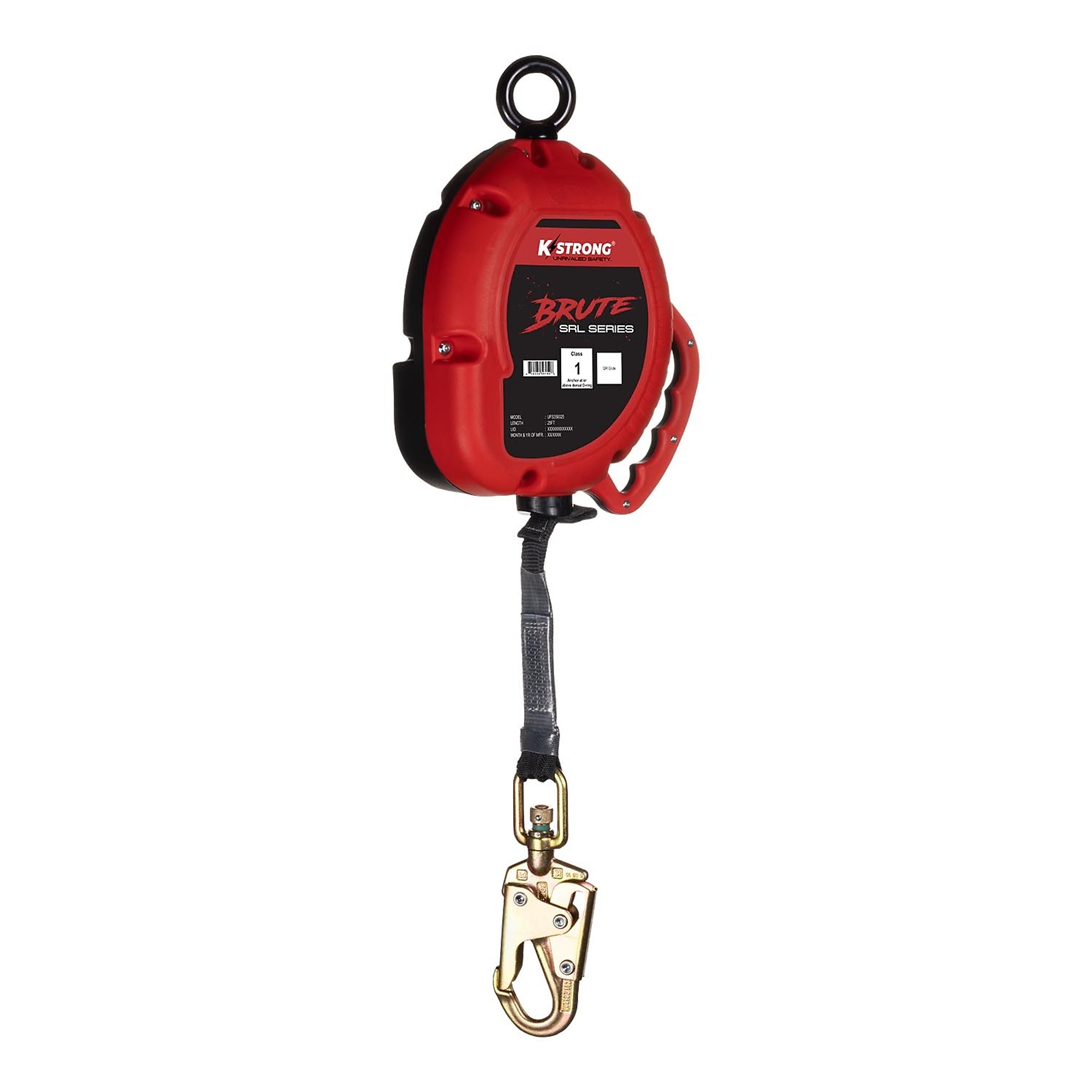 KStrong Brute Web SRL — 25ft., Swivel Snap Hook, Installation Carabiner, Tagline, 4500 lb Breaking Strength, Model# UFS350025
